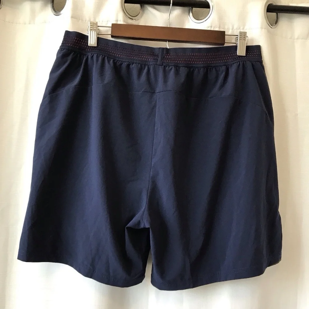 Rhone Shorts Mens L Linerless Navy Blue Stretch Workout Running Active - Picture 4 of 11